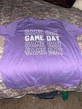 Soft Style Purple "Game Day" Graphic Tee